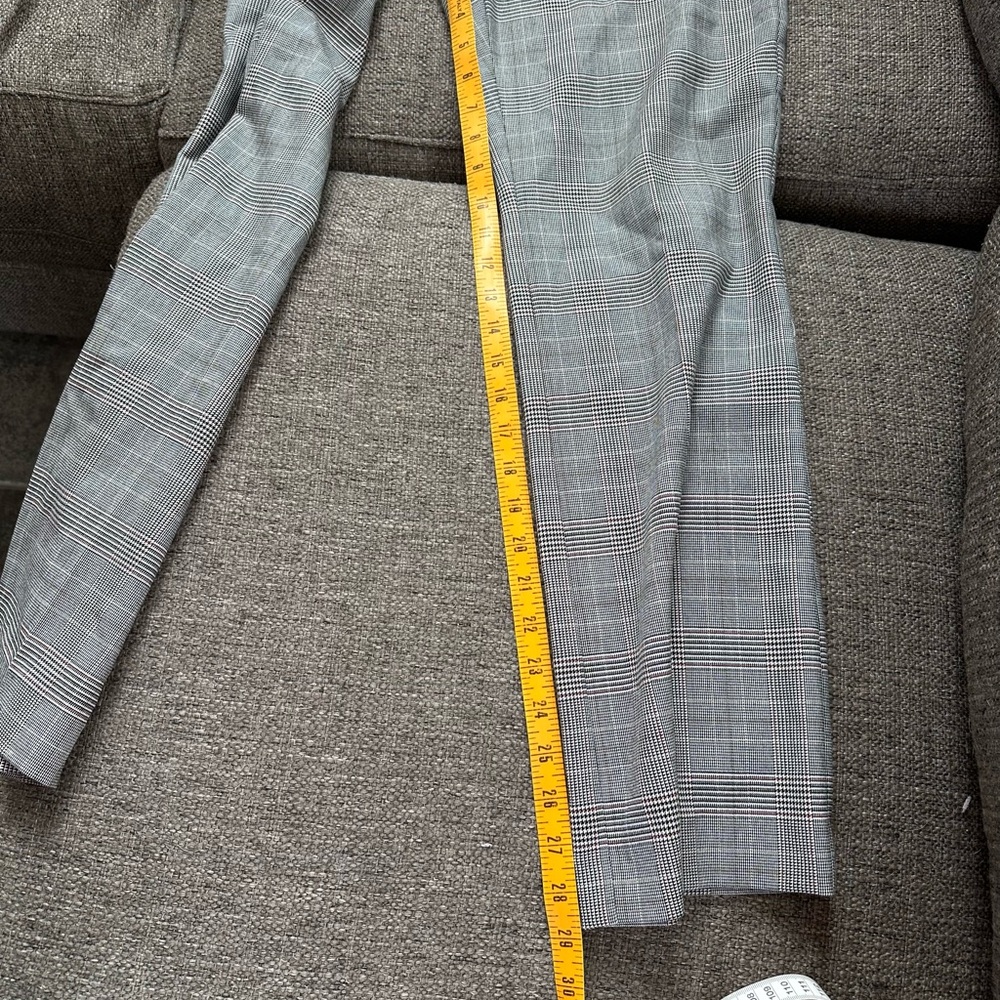 Talbots Petites Curvy Gray Glen Plaid Trousers Straight Leg Dress Pants 4P - Picture 7 of 13